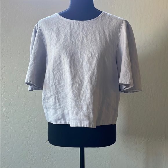 Tops - Elegant Gray Women's Top - linen